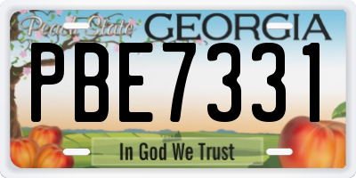 GA license plate PBE7331