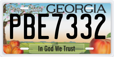 GA license plate PBE7332