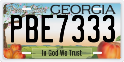 GA license plate PBE7333