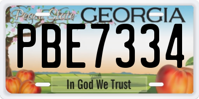 GA license plate PBE7334
