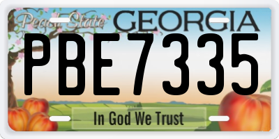GA license plate PBE7335