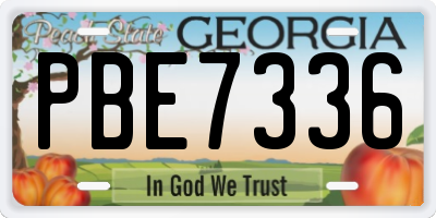 GA license plate PBE7336
