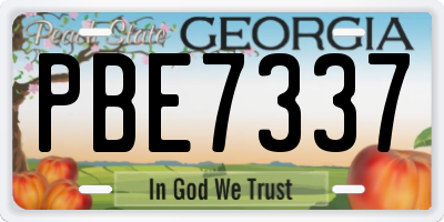 GA license plate PBE7337