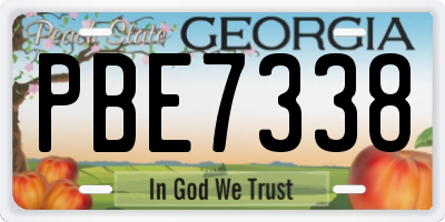 GA license plate PBE7338