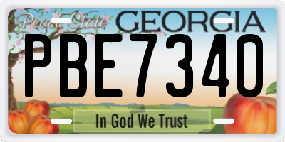 GA license plate PBE7340