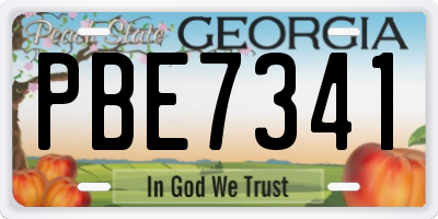 GA license plate PBE7341