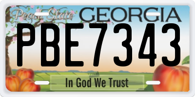 GA license plate PBE7343