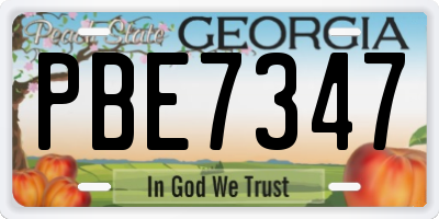 GA license plate PBE7347