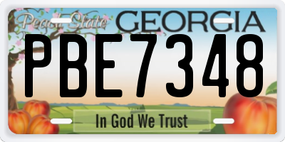 GA license plate PBE7348