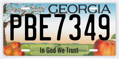 GA license plate PBE7349