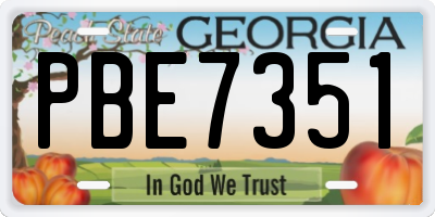 GA license plate PBE7351