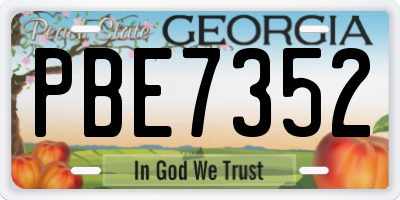 GA license plate PBE7352