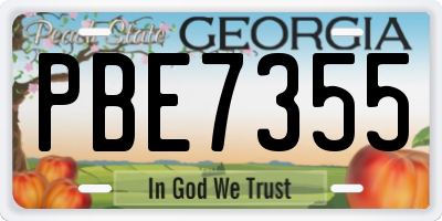 GA license plate PBE7355