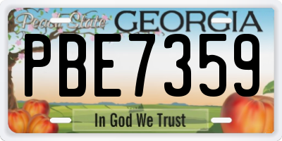 GA license plate PBE7359