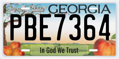 GA license plate PBE7364