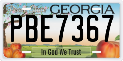 GA license plate PBE7367