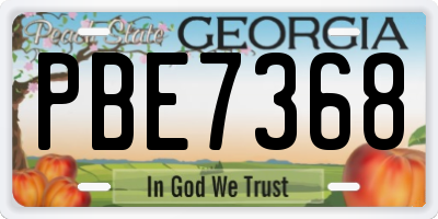 GA license plate PBE7368