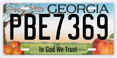 GA license plate PBE7369