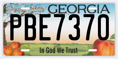 GA license plate PBE7370