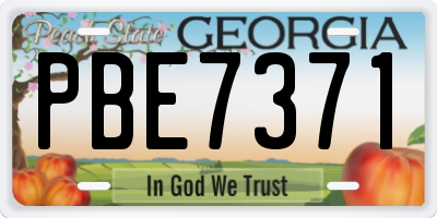 GA license plate PBE7371