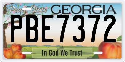 GA license plate PBE7372