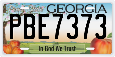 GA license plate PBE7373