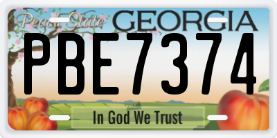 GA license plate PBE7374