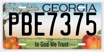 GA license plate PBE7375