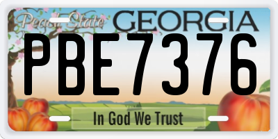 GA license plate PBE7376