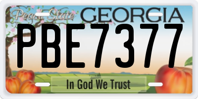 GA license plate PBE7377