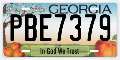 GA license plate PBE7379
