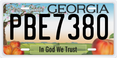 GA license plate PBE7380
