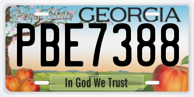 GA license plate PBE7388