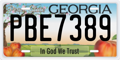 GA license plate PBE7389