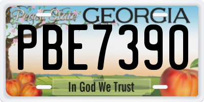 GA license plate PBE7390
