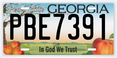 GA license plate PBE7391