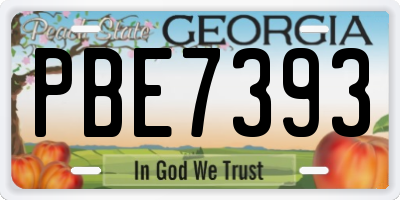 GA license plate PBE7393