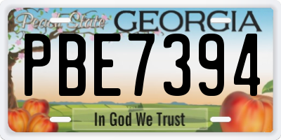 GA license plate PBE7394