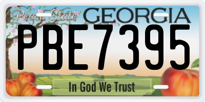 GA license plate PBE7395