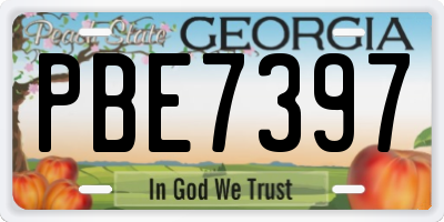 GA license plate PBE7397