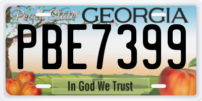 GA license plate PBE7399