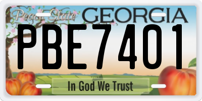 GA license plate PBE7401