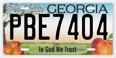 GA license plate PBE7404