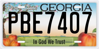 GA license plate PBE7407