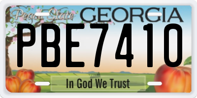 GA license plate PBE7410