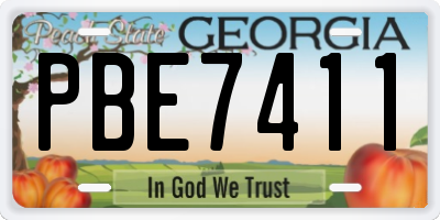 GA license plate PBE7411