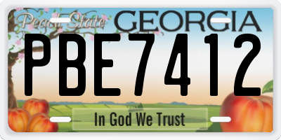 GA license plate PBE7412