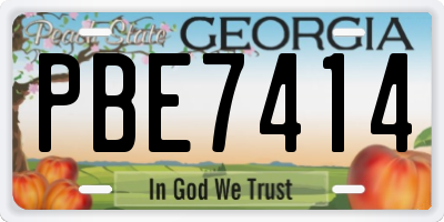 GA license plate PBE7414