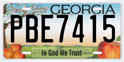 GA license plate PBE7415