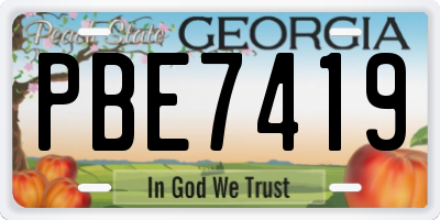 GA license plate PBE7419